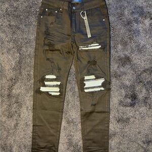 AMIRI Black Distressed Slim Jeans